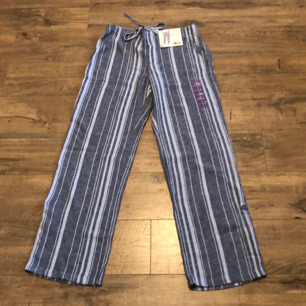 Ellen Tracy Drawstring Blue Pants - S